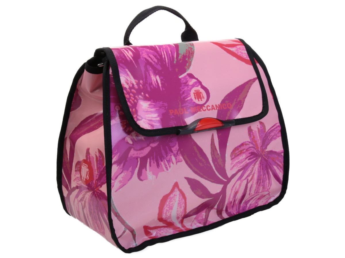 ZAINO BORSA DONNA ROSA FANTASIA FLOREALE. MODELLO PULP IN TELONE CAMION.