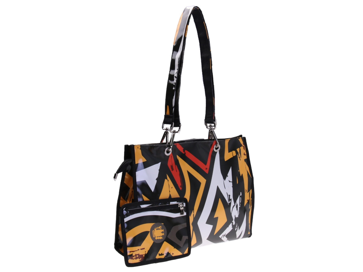 SHOPPER BAG FANTASIA AFRO. MODELLO PEPE IN TELONE CAMION.