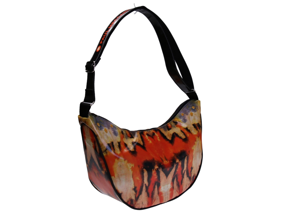 BORSA MEZZALUNA FANTASIA TIE DYE. MODELLO SPLIT IN TELONE CAMION.