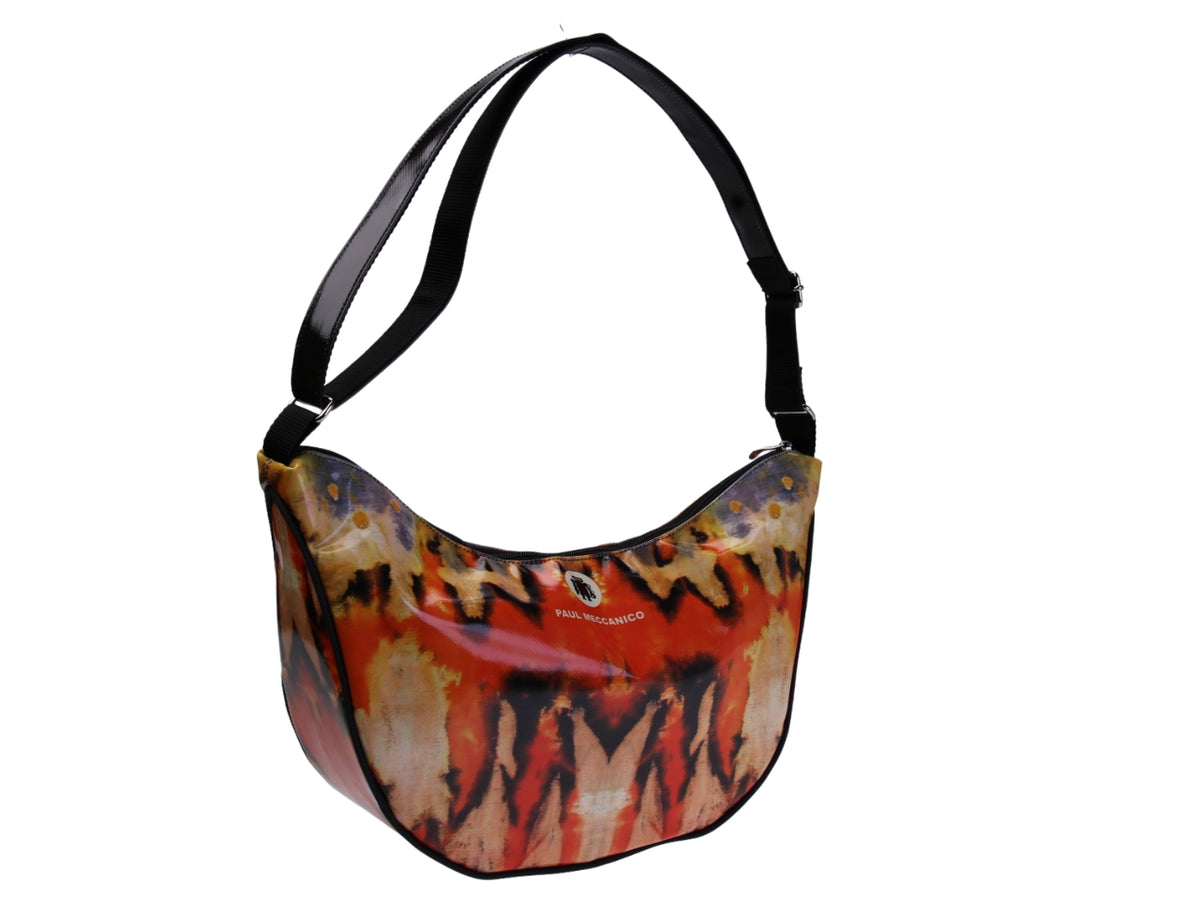 BORSA MEZZALUNA FANTASIA TIE DYE. MODELLO SPLIT IN TELONE CAMION.