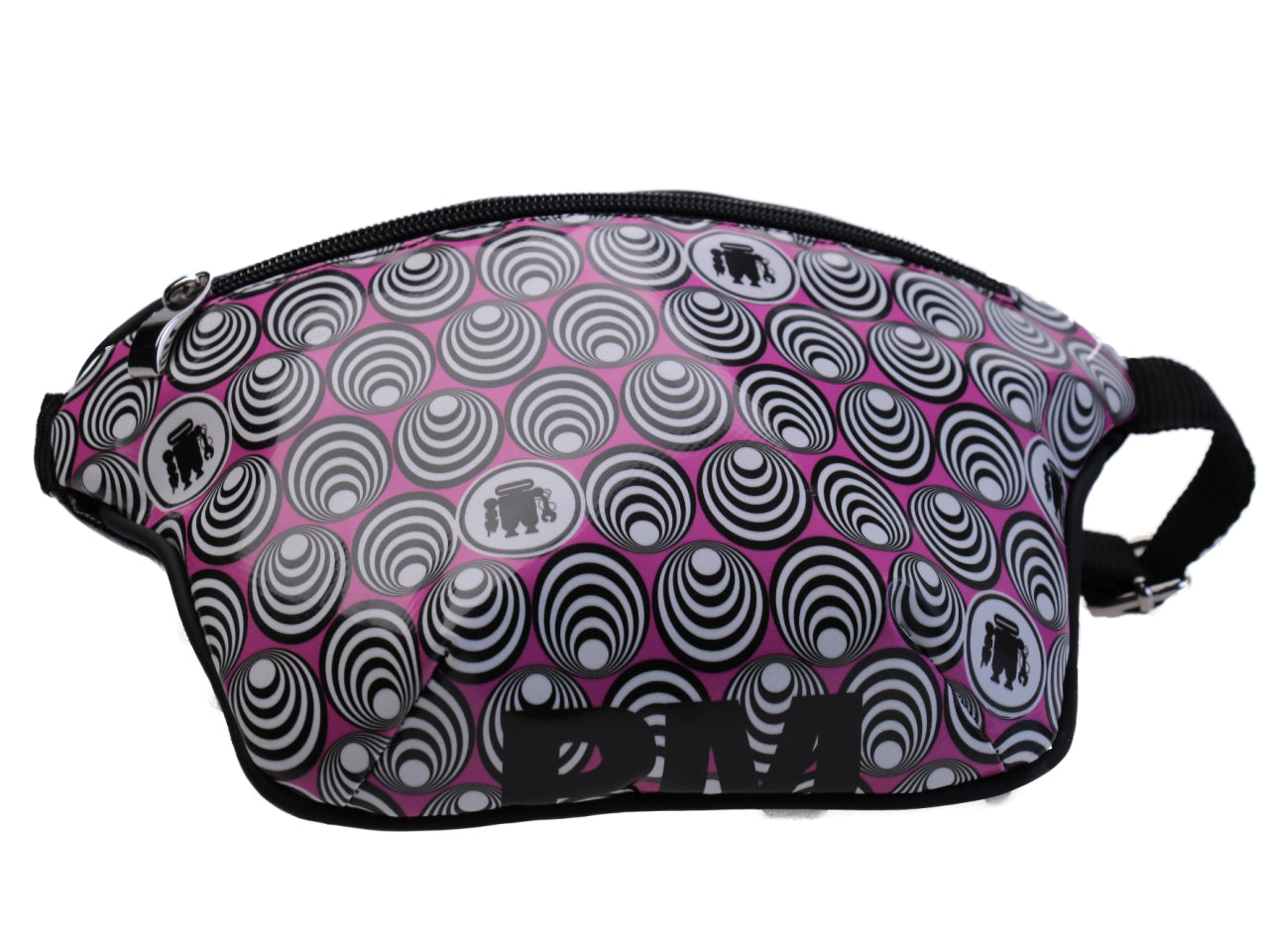 PINK WAIST BAG WITH OPTICAL FANTASY. MODEL FLEX MADE OF LORRY TARPAULIN. - Limited Edition Paul Meccanico