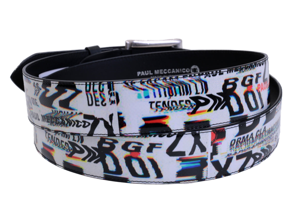 OFF WHITE MEN&#39;S BELT &quot;NO SIGNAL&quot; MADE OF LORRY TARPAULIN. - Unique Pieces Paul Meccanico