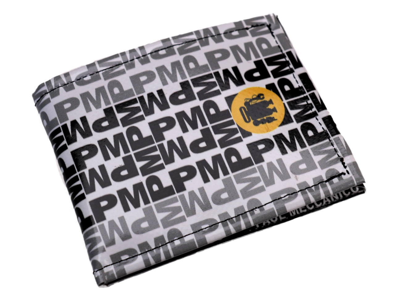 MEN'S WALLET BLACK AND WHITE LETTERING FANTASY. MODEL CRIK MADE OF LORRY TARPAULIN. - Limited Edition Paul Meccanico