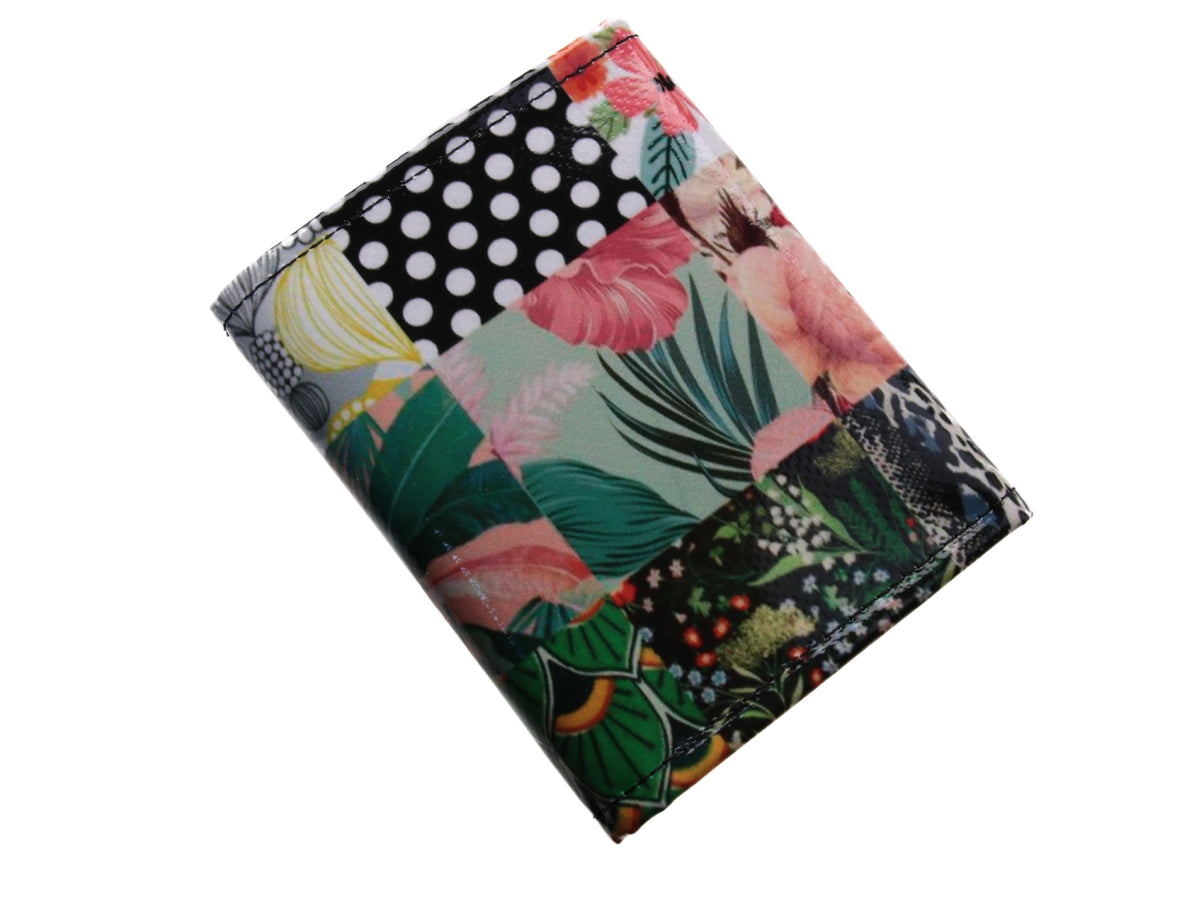 WOMEN&#39;S WALLET FLORAL FANTASY. MODEL TREK MADE OF LORRY TARPAULIN. - Limited Edition Paul Meccanico