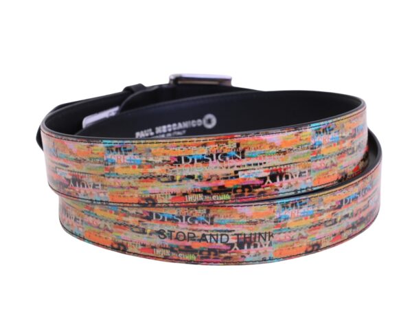 CINTURA DA UOMO MULTICOLORE IN TELONE DA CAMION. - immagine 2