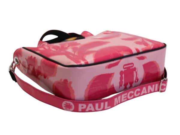 BORSA DONNA ROSA FANTASIA FLOREALE. MODELLO GLAM REALIZZATO IN TELONE CAMION - immagine 5