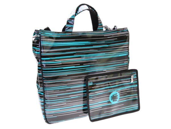 MAXI TOTE BAG MULTICOLORE CON FANTASIA FLOREALE. MODELLO AIRSTONE IN TELONE CAMION (Copy) - immagine 2