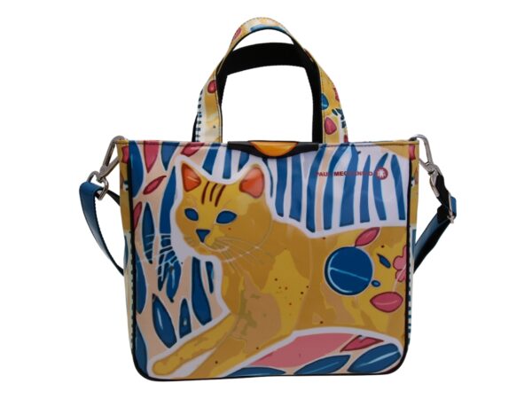 TOTE BAG CAPSULE "POP TROPICAL". MODELLO GLAM REALIZZATO IN TELONE CAMION.