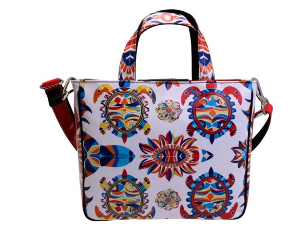 TOTE BAG CAPSULE "POP TROPICAL". MODELLO GLAM REALIZZATO IN TELONE DI CAMION - immagine 2