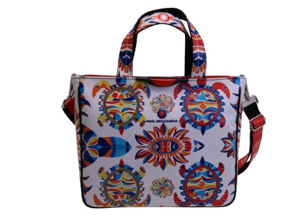 TOTE BAG CAPSULE "POP TROPICAL". MODELLO GLAM REALIZZATO IN TELONE DI CAMION
