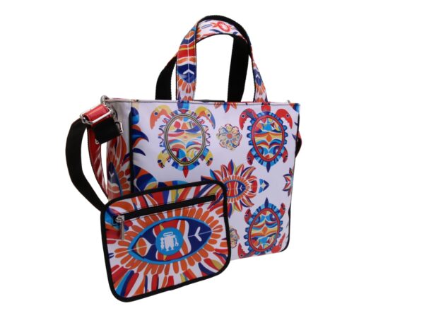 TOTE BAG CAPSULE "POP TROPICAL". MODELLO GLAM REALIZZATO IN TELONE DI CAMION - immagine 3