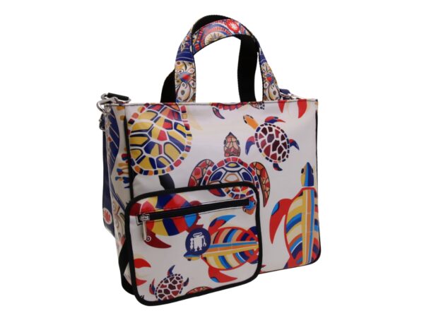 TOTE BAG CAPSULE "POP TROPICAL". MODELLO GLAM REALIZZATO IN TELONE CAMION. - immagine 4