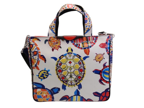 TOTE BAG CAPSULE "POP TROPICAL". MODELLO GLAM REALIZZATO IN TELONE CAMION.