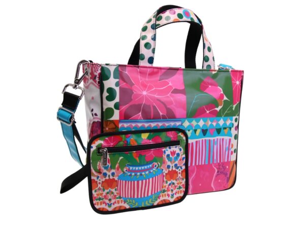 TOTE BAG CAPSULE "POP TROPICAL". MODELLO GLAM REALIZZATO IN TELONE DI CAMION - immagine 4