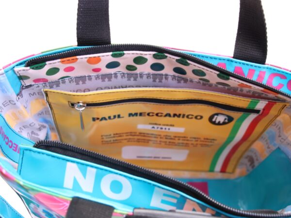 TOTE BAG CAPSULE "POP TROPICAL". MODELLO GLAM REALIZZATO IN TELONE DI CAMION - immagine 6