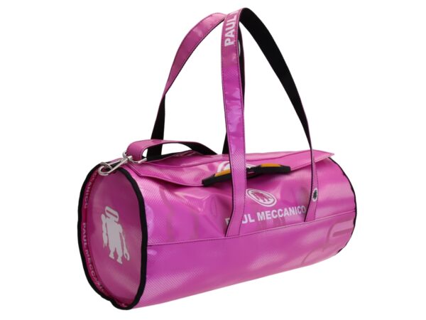 BORSONE SPORTIVO ROSA. MODELLO ROLLING REALIZZATO IN TELONE CAMION. - immagine 2