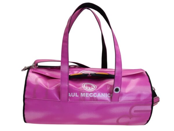 BORSONE SPORTIVO ROSA. MODELLO ROLLING REALIZZATO IN TELONE CAMION.