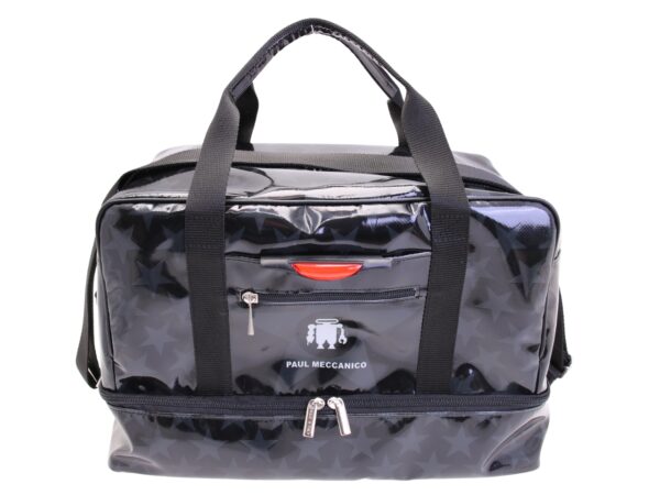 BORSA BAGAGLIO A MANO NERA CON "STELLE" 40 X 20 X 25 CM. MODELLO FLYME IN TELONE CAMION.