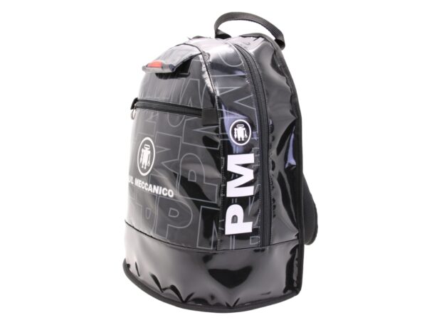 ZAINO NERO CON FANTASIA LETTERING. MODELLO SUPER REALIZZATO IN TELONE CAMION. - immagine 3