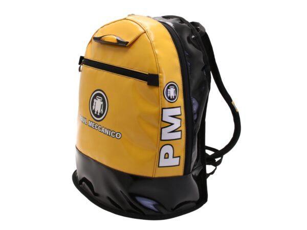 ZAINO NERO E GIALLO. MODELLO SUPER REALIZZATO IN TELONE DA CAMION. - immagine 3