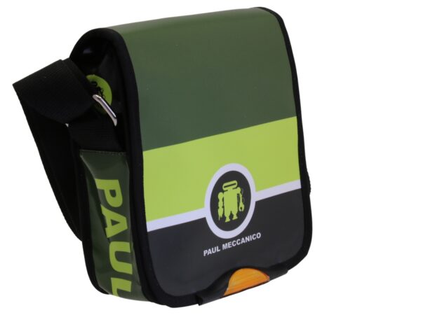 BORSELLO A TRACOLLA VERDE SCURO, VERDE ACCESO E NERO. MODELLO MIPOK IN TELONE CAMION. - immagine 2