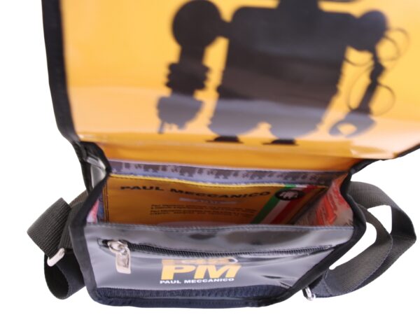 BORSELLO A TRACOLLA NERO E GIALLO. MODELLO MIPOK IN TELONE CAMION. - immagine 5