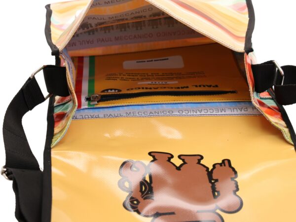 MAXI BORSA A TRACOLLA MULTICOLORE CON EFFETTO SFUMATO. MODELLO BREAK REALIZZATO IN TELONE CAMION. - immagine 6