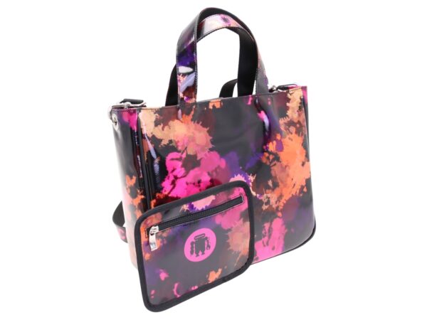 TOTE BAG FANTASIA TIE DYE. MODELLO GLAM REALIZZATO IN TELONE CAMION. - immagine 2
