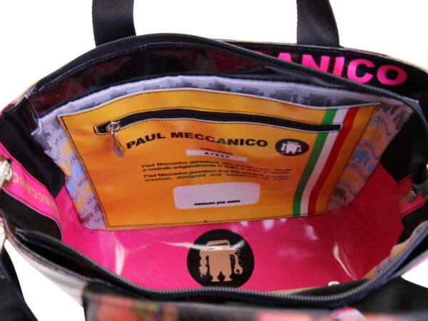 TOTE BAG FANTASIA TIE DYE. MODELLO GLAM REALIZZATO IN TELONE CAMION. - immagine 6