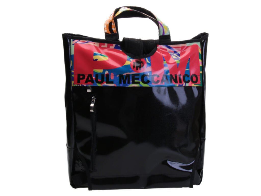 2 IN 1 BRIEFCASE AND BACKPACK POP FANTASY. MODEL HYBRID MADE OF LORRY TARPAULIN.