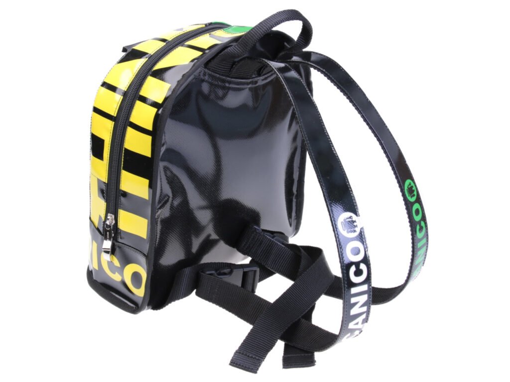 BLACK BACKPACK MODEL SUPERINO MADE OF LORRY TARPAULIN. - Limited Edition Paul Meccanico