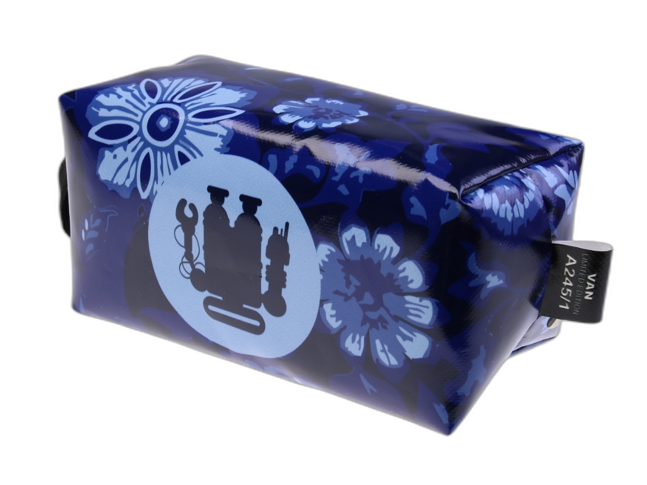 ...BLUE BEAUTY CASE WITH FLORAL FANTASY.