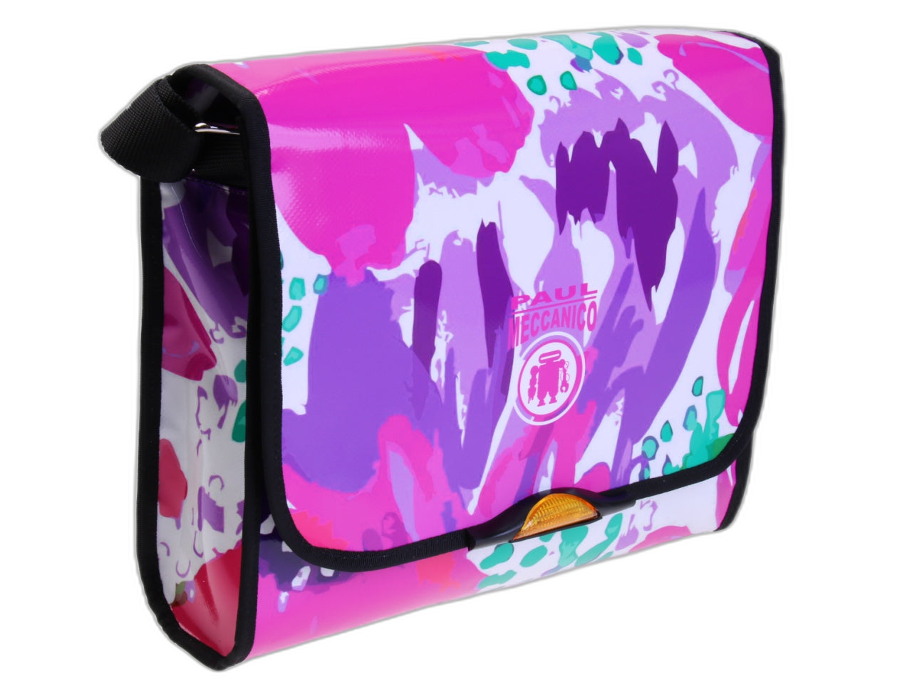 BORSA CROSSBODY FANTASIA ASTRATTA. MODELLO DI ROTTURA REALIZZATO CON TELONI DI CAMION.