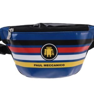 BORSA A TRACOLLA BLU, NERA, ROSSA, BIANCA E GIALLA. MODELLO FLEX REALIZZATO CON TELONE DA CAMION. - Edizione limitata Paul Meccanico