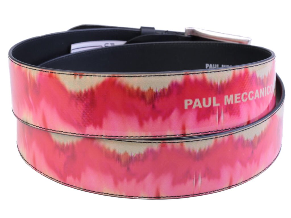 CINTURA DA UOMO IN FANTASIA TIE DYE REALIZZATA CON TELONI DI CAMION. - Pezzi unici Paul Meccanico