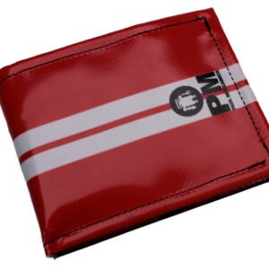 PORTAFOGLIO DA UOMO ROSSO E BIANCO. MODELLO CRIK REALIZZATO CON TELONI DI CAMION. - Edizione limitata Paul Meccanico