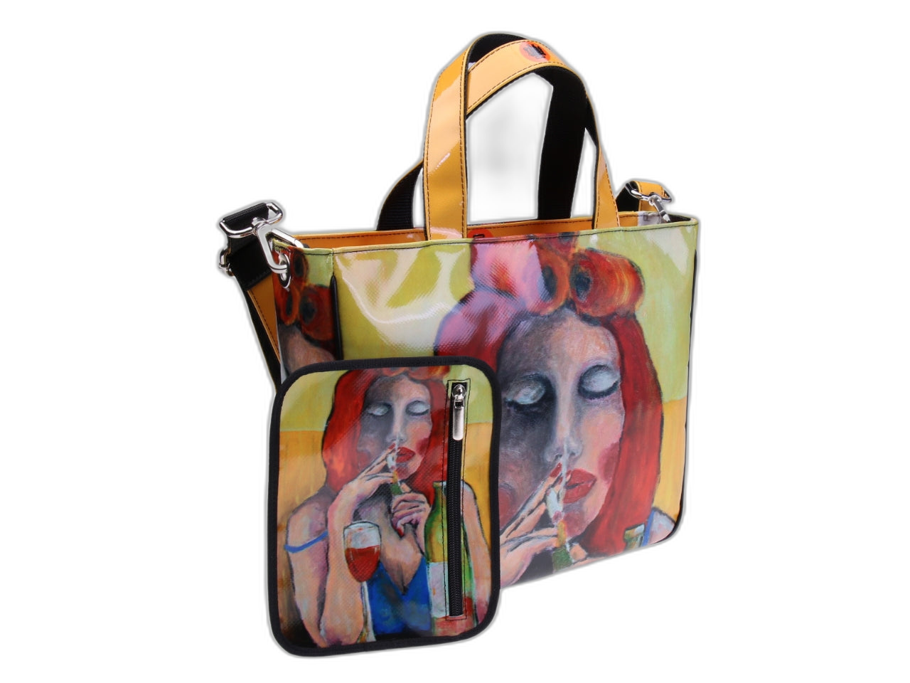 .TOTE BAG "UN POMERIGGIO SOSPESO" BY PAUL ALBERT DARI. MODEL GLAM MADE OF LORRY TARPAULIN. BOOK "LA PITTURA E' DONNA INCLUDED IN THE PRICE"