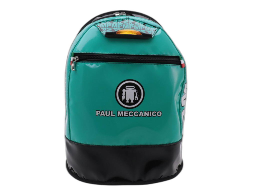 ZAINO VERDE MARE E NERO PAUL MECCANICO. MODELLO SUPER REALIZZATO CON TELONI DI CAMION. - Edizione Limitata Paul Meccanico