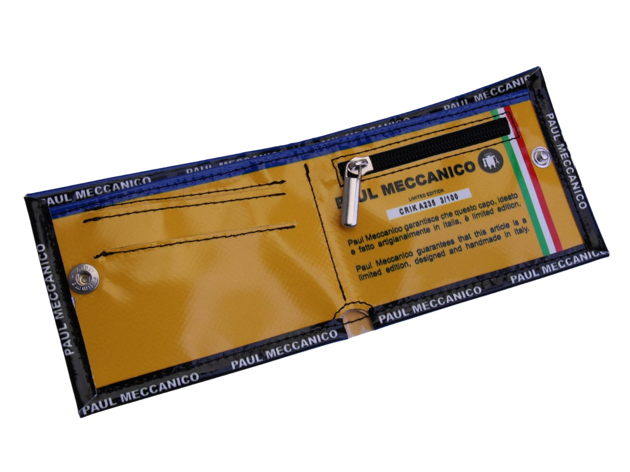 PORTAFOGLIO DA UOMO ROYAL, NERO E BIANCO. MODELLO CRIK IN TELONE DA CAMION.