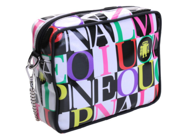 MULTICOLOR CLUTCH LETTER FANTASY. MODEL PARK MADE OF LORRY TARPAULIN.