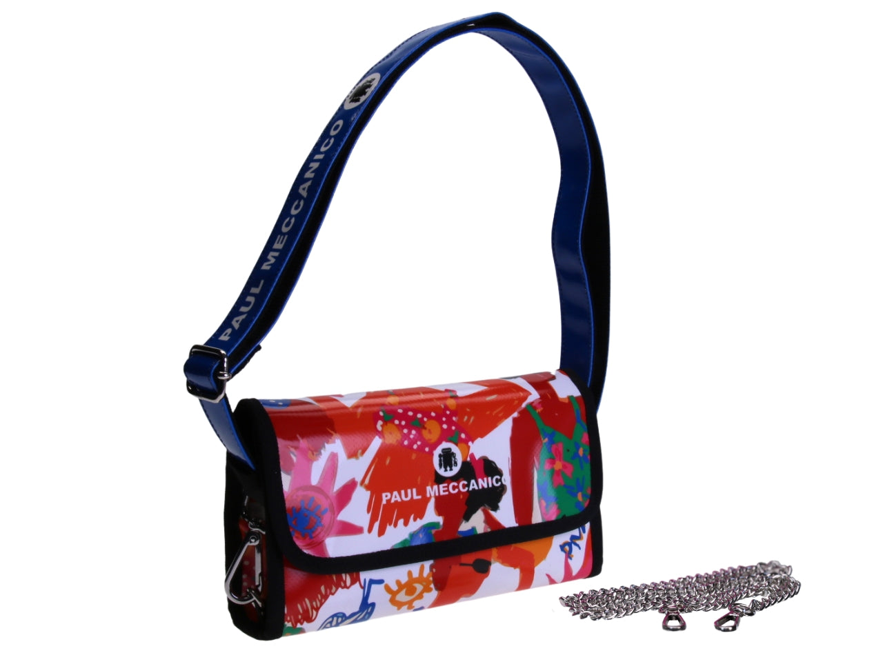 ...CLUTCH BAG "VILLAGE" FANTASY. MODEL CANDY MADE OF LORRY TARPAULIN.