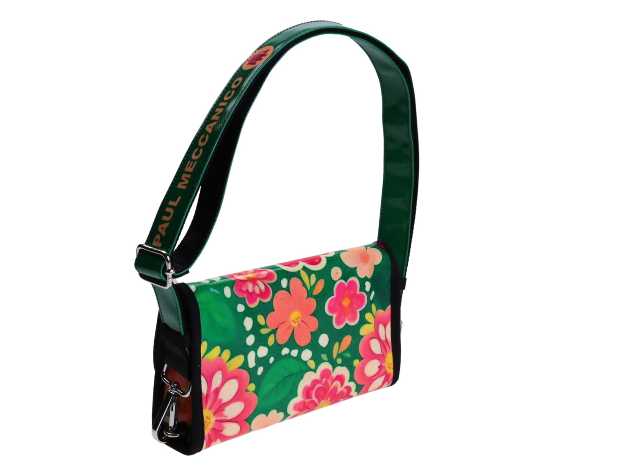 ...POCHETTE FANTASIA FLOREALE. MODELLO DI CARAMELLA REALIZZATO CON TELONI DI CAMION.