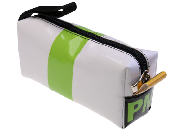...WHITE AND FLUORESCENT GREEN PENCIL CASE.