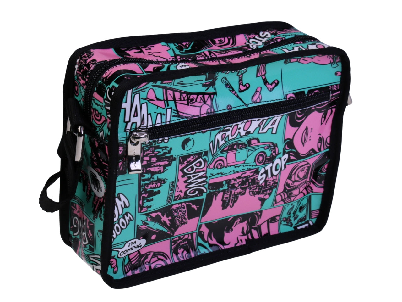 ...BORSA A TRACOLLA GENDERLESS CON STILE CARTOON. MODELLO FRIK REALIZZATO CON TELONI DI CAMION.
