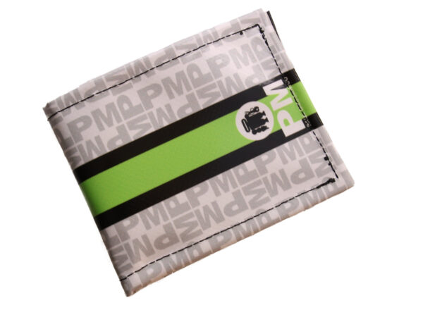 WHITE MEN'S WALLET WITH LETTERING FANTASY. MODEL CRIK MADE OF LORRY TARPAULIN.