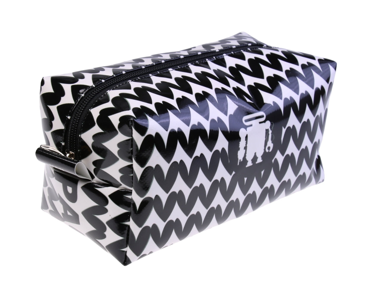 ...BLACK AND WHITE BEAUTY CASE WITH "HEARTS".