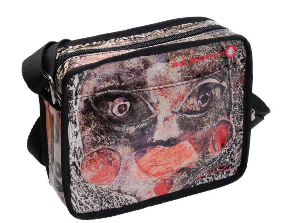 SHOULDER BAG "PRINCIPESSA SELEKA" DESIGNED BY PAUL ALBERT DARI. FRIK MODEL MADE OF LORRY TARPAULIN. INCLUDED IN THE PRICE THE BOOK "LA PITTURA E' DONNA".