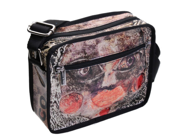 SHOULDER BAG "PRINCIPESSA SELEKA" DESIGNED BY PAUL ALBERT DARI. FRIK MODEL MADE OF LORRY TARPAULIN. INCLUDED IN THE PRICE THE BOOK "LA PITTURA E' DONNA".