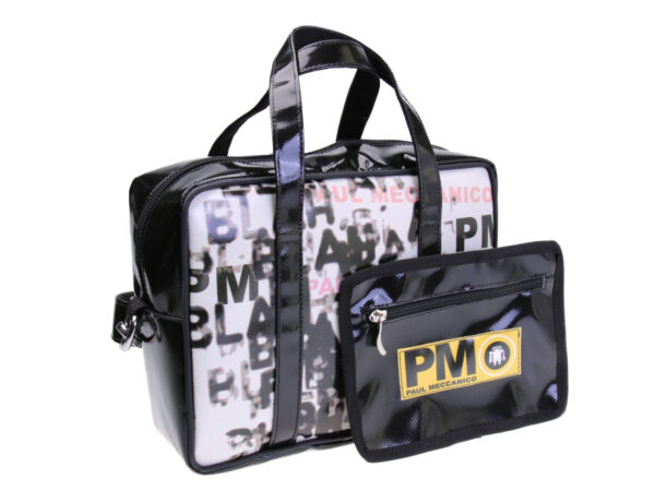 RECTANGULAR WOMEN'S BAG MURALES FANTASY. MODEL PINCA MADE OF LORRY TARPAULIN.