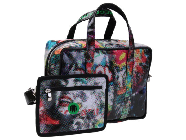 RECTANGULAR WOMEN'S BAG PIXEL FANTASY "MARYLIN MONROE". MODEL PINCA MADE OF LORRY TARPAULIN.